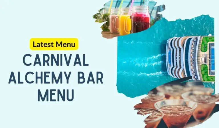 Carnival Alchemy Bar Menu | Latest Menu