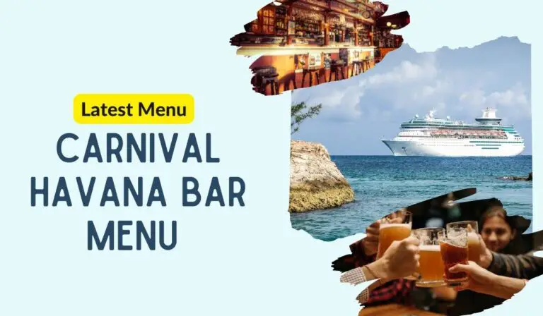 Carnival Havana Bar Menu