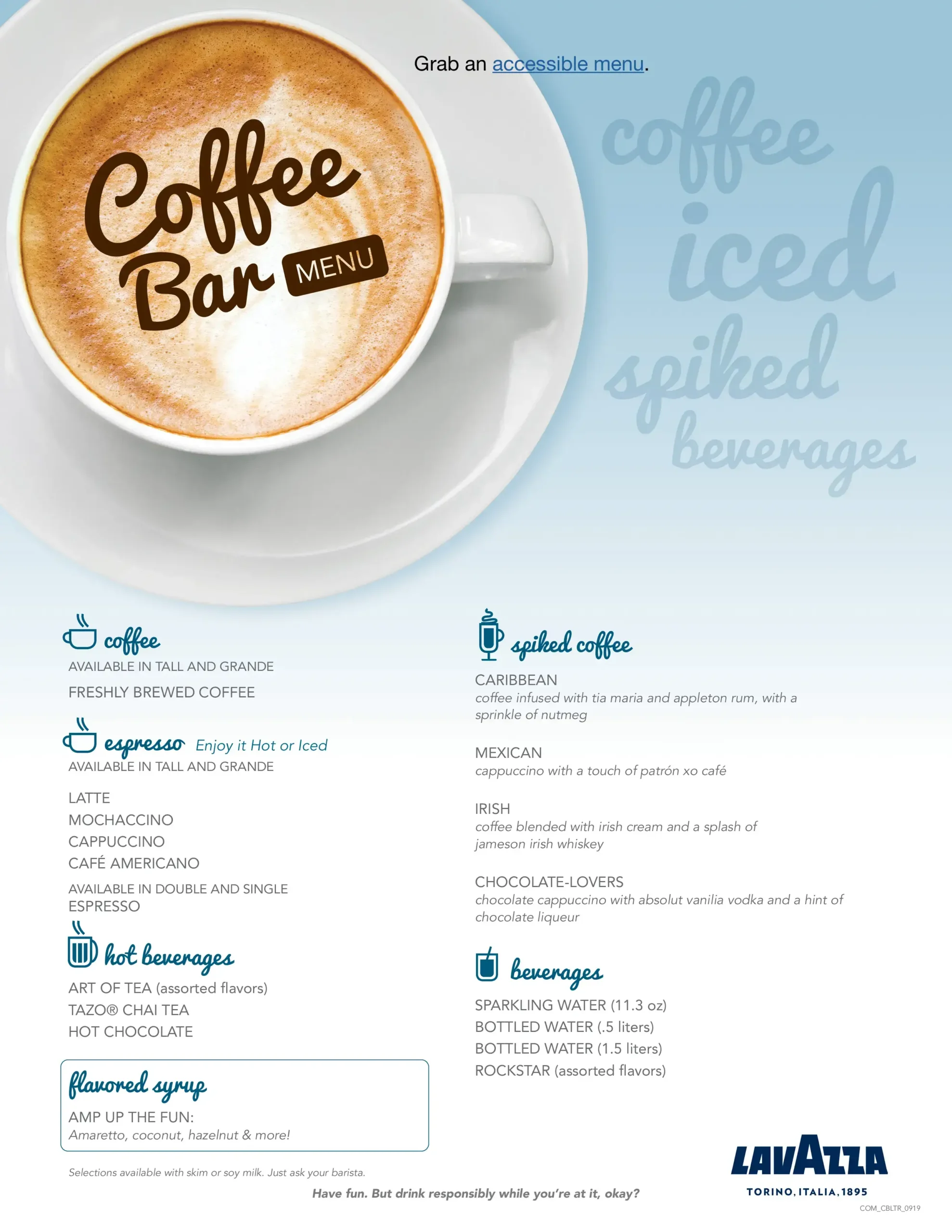 carnival coffee bar menu