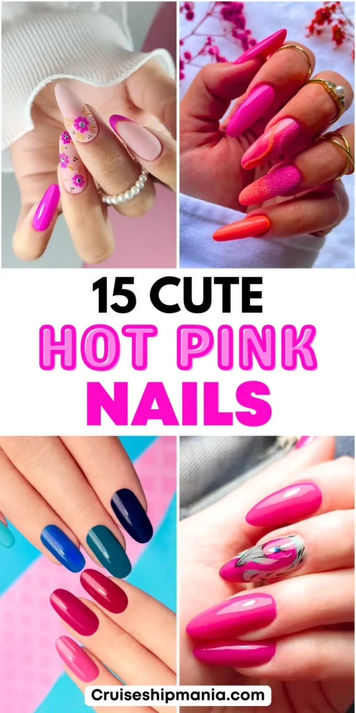 hot pink nails