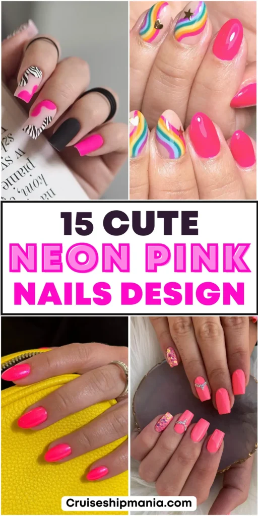 neon pink nails