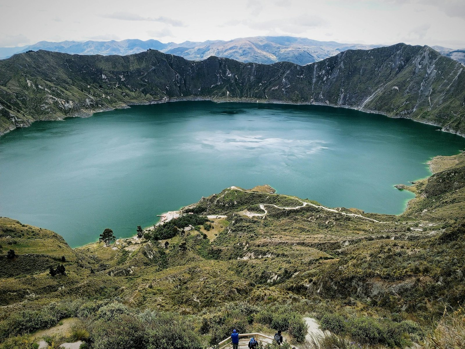 Scenic View of the Quilotoa Lake in Ecuador