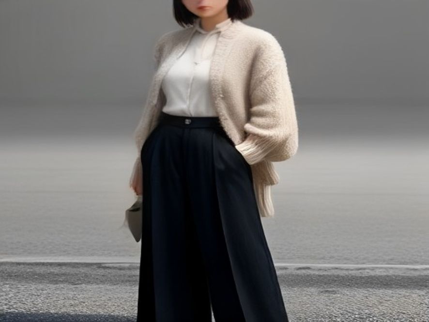 10. Cropped Cardigan and Wide-Leg Trousers